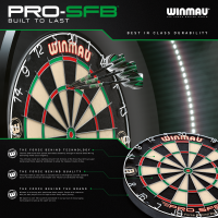 Winmau Dartboard PRO-SFB inklusive 2 Satz Winmau Steeldarts